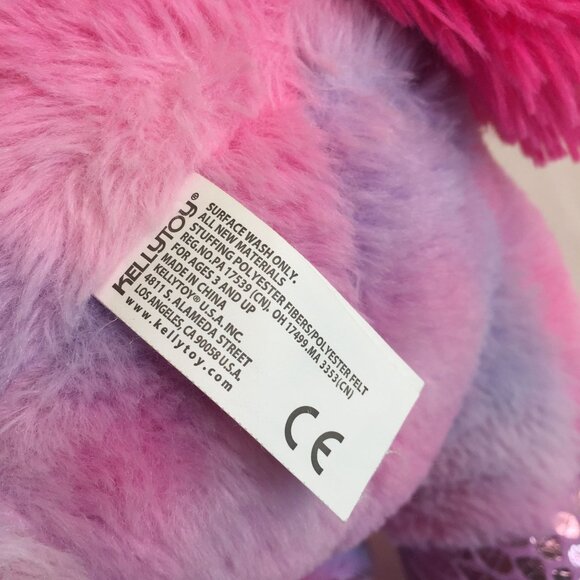 Kellytoy Pink Unicorn Plush 23" Tie Dye Sparkle Hooves Stuffed Animal Toy - Picture 6 of 9